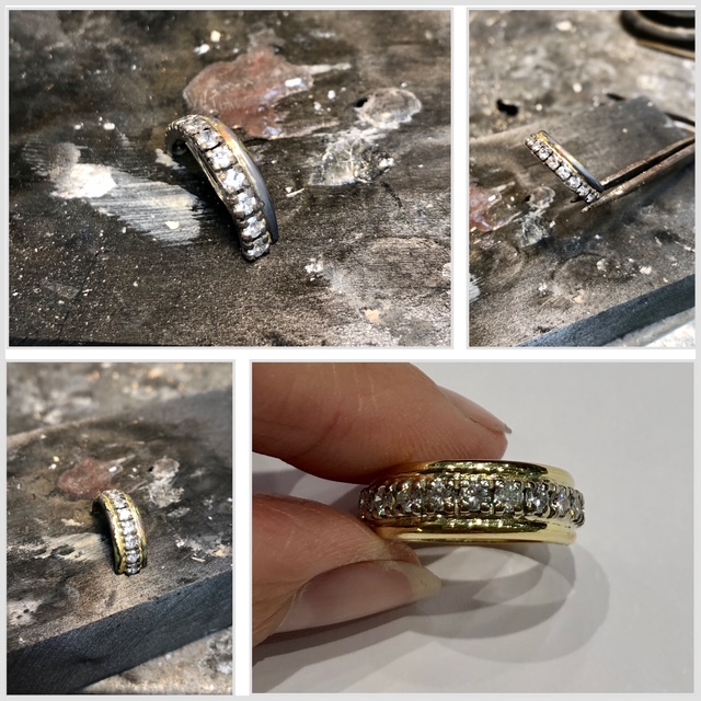 La création d'un bague à partir d'une alliance diamants de famille​